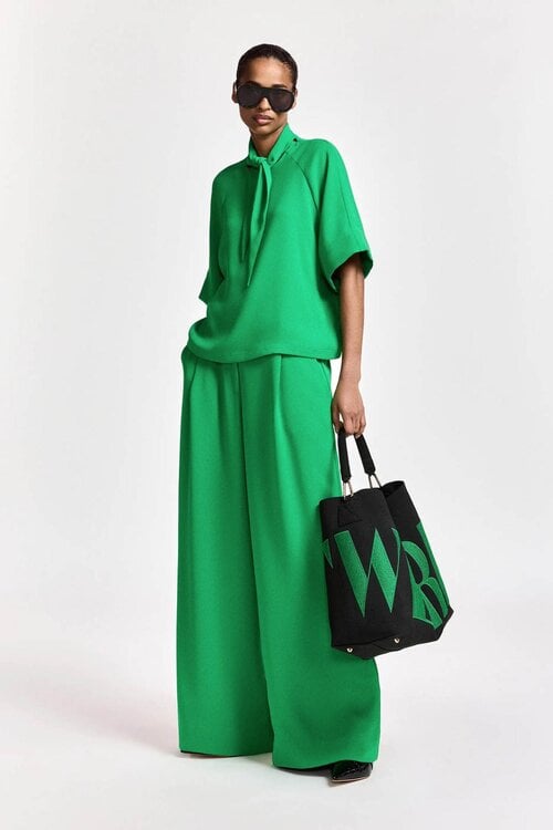 Essentiel Antwerp Blouse met strikkraag Groen