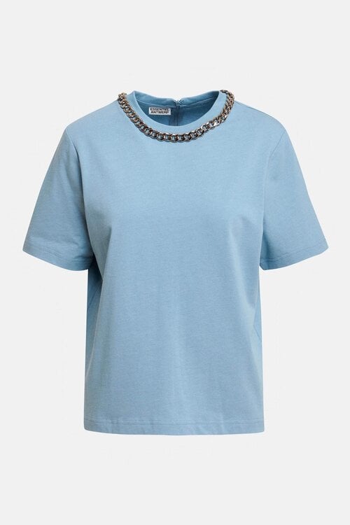 Essentiel Antwerp T-shirt met ketting Blue