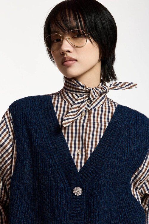Essentiel Antwerp Blouse met strikkraag Multicol