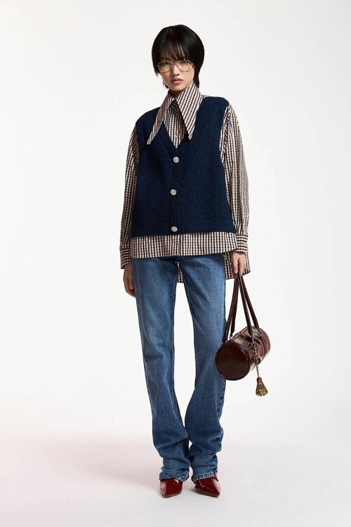 Essentiel Antwerp Blouse met strikkraag Multicol