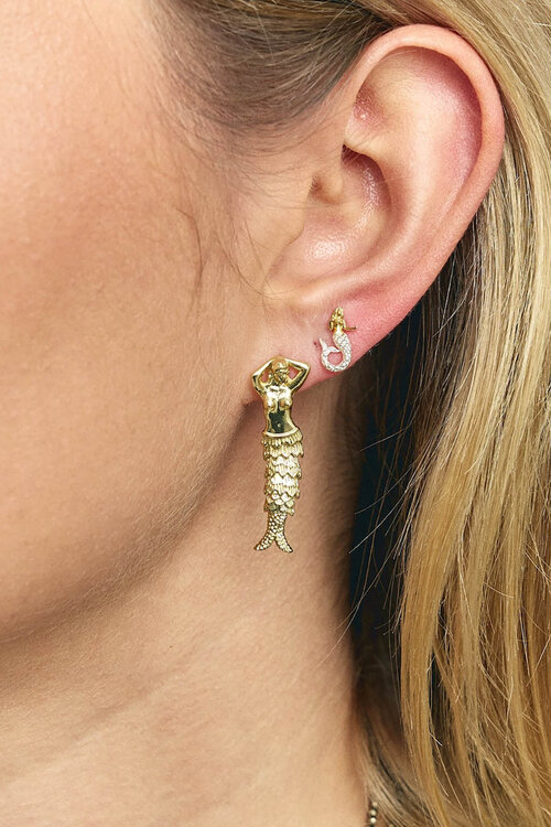 Anna & Nina Single Mermaid Stud