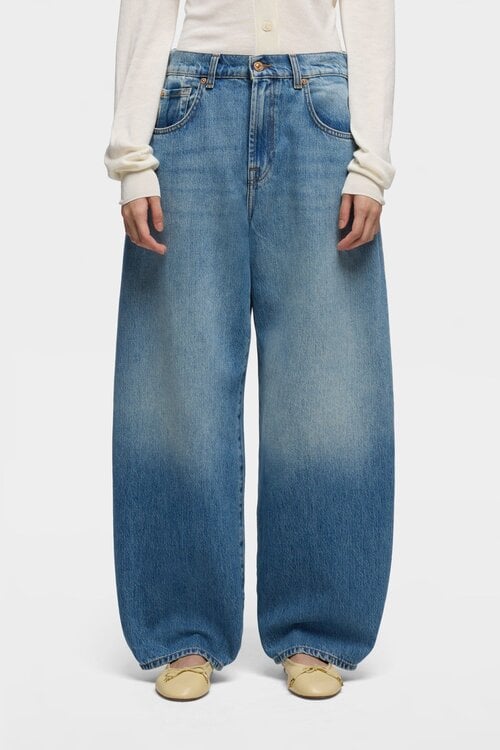 7 For All Mankind Indigo Bonnie Curvilinear Barrel
