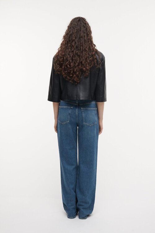 Studio AR by Arma Hollis Leren Blouse Zwart