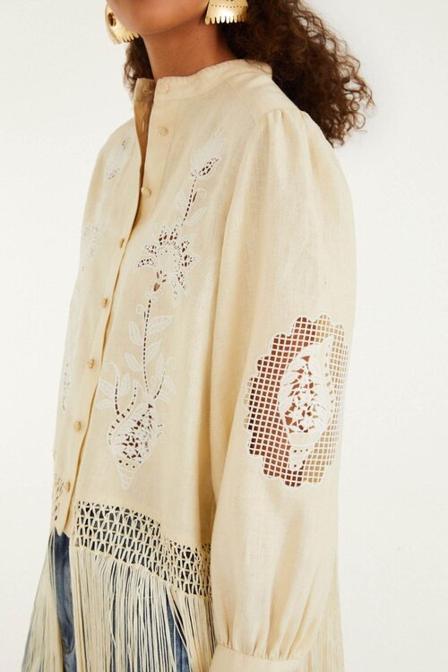 Farm Rio Sand Richilieu Blouse