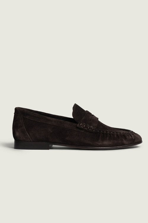 Posa Bruin Penny Loafer Wrinkle Suede