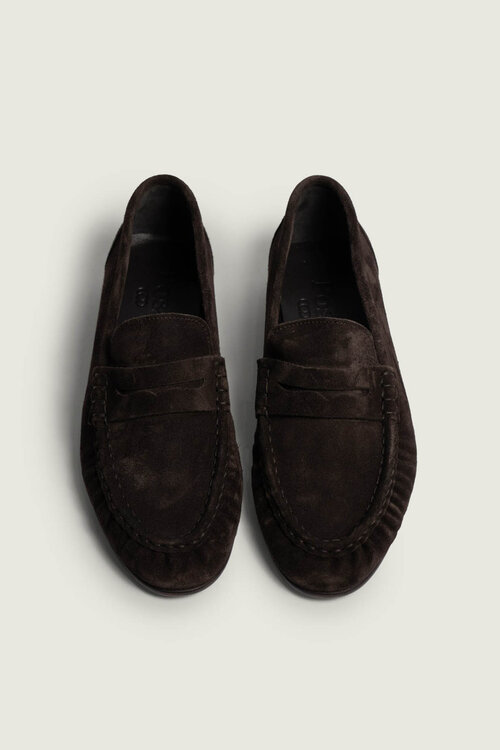 Posa Bruin Penny Loafer Wrinkle Suede