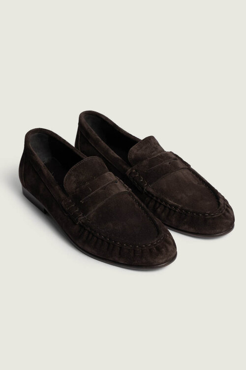 Posa Bruin Penny Loafer Wrinkle Suede