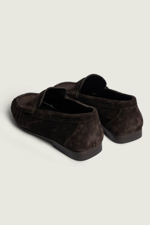 Posa Bruin Penny Loafer Wrinkle Suede