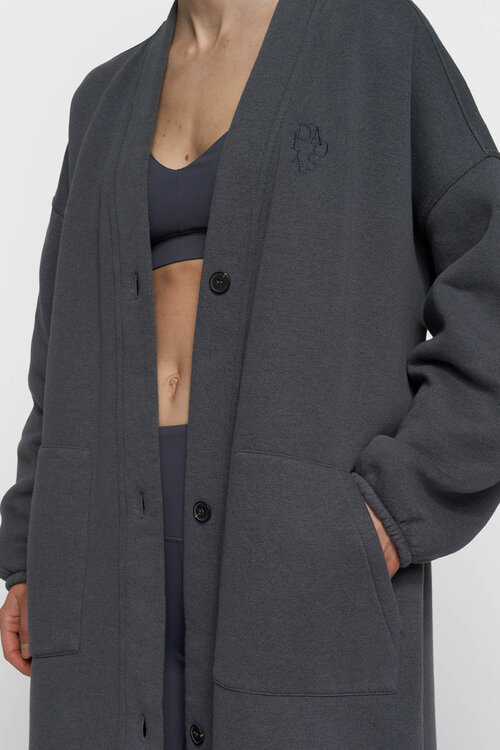 10Days long baseball cardigan blauw