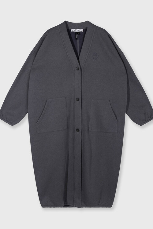 10Days long baseball cardigan blauw