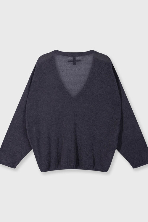 10Days thin v-neck knit sweater blauw
