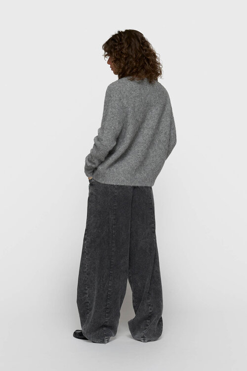 10Days wrap-over scarf sweater grijs