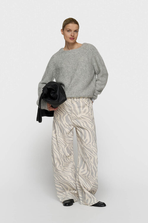 10Days hairy knit sweater grijs