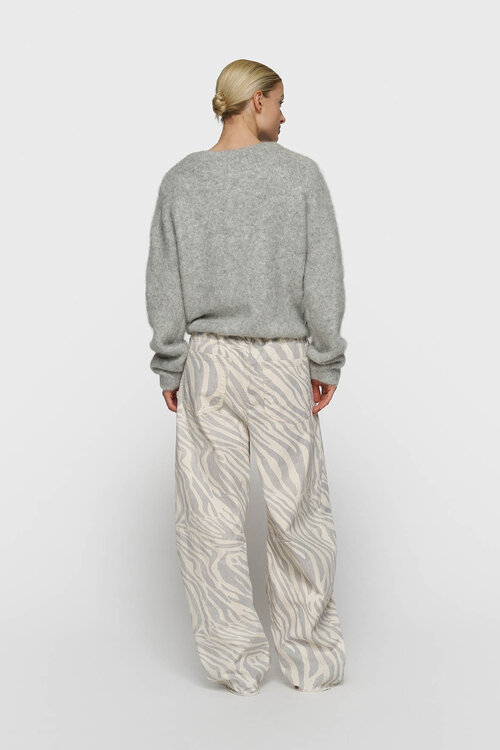 10Days hairy knit sweater grijs