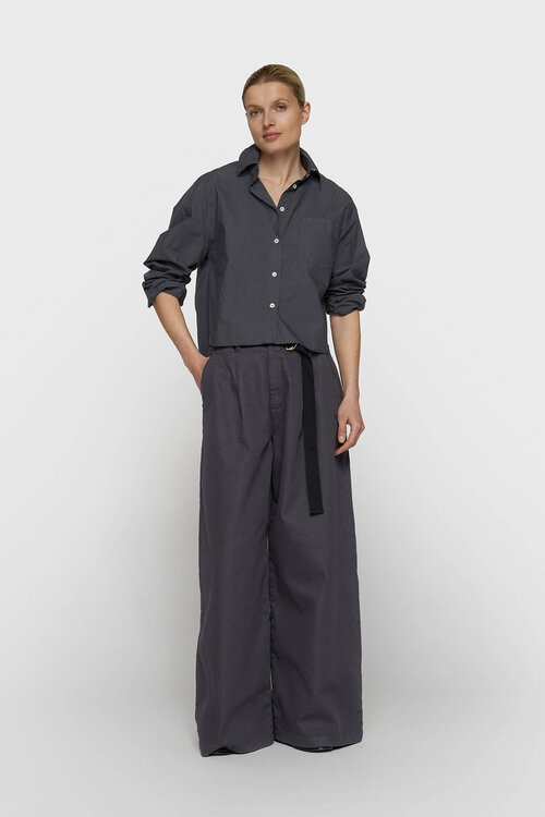 10Days cropped shoulder shirt blauw
