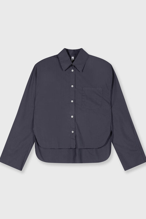 10Days cropped shoulder shirt blauw