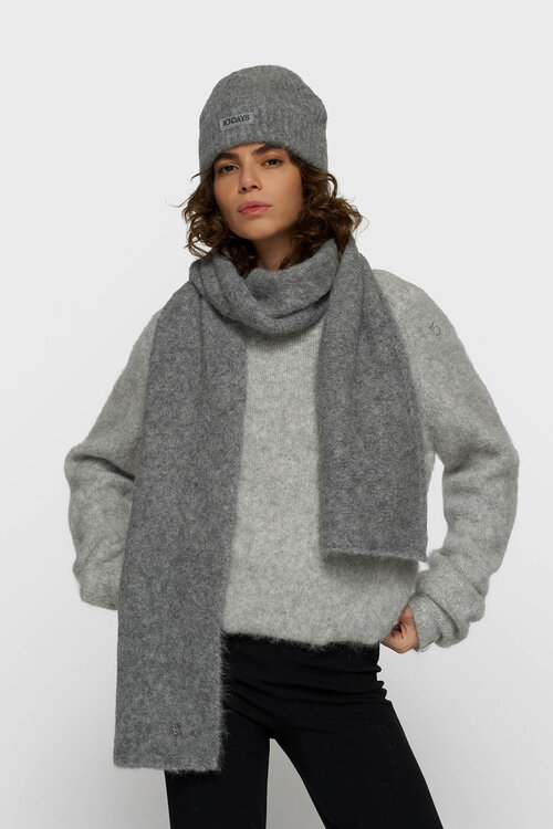 10Days hairy knit scarf grijs