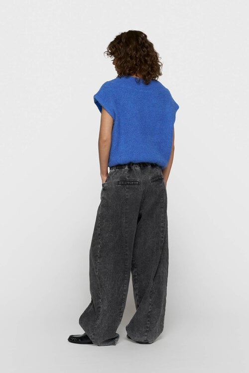 10Days balloon hairy knit top blauw