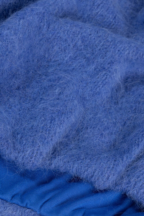10Days balloon hairy knit top blauw