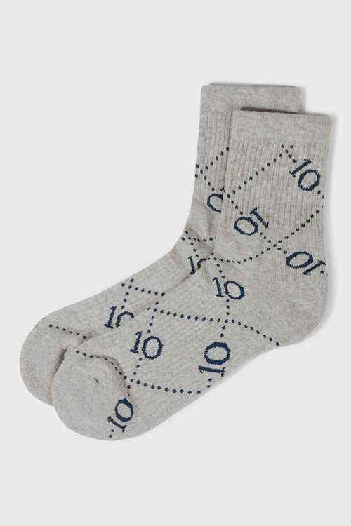 10Days socks all-over monogram grijs