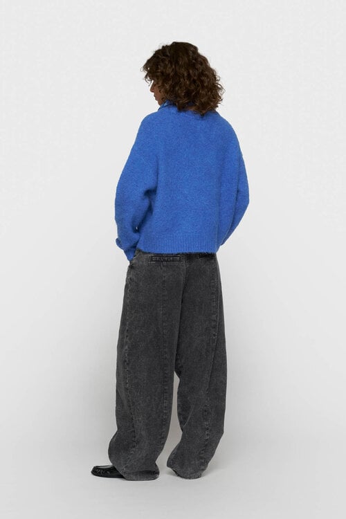 10Days hairy knit sweater blauw