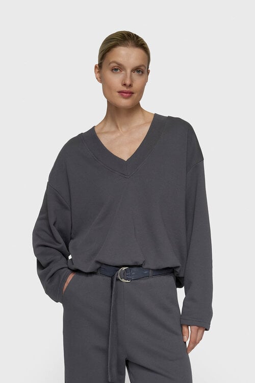 10Days v-neck balloon sweater blauw