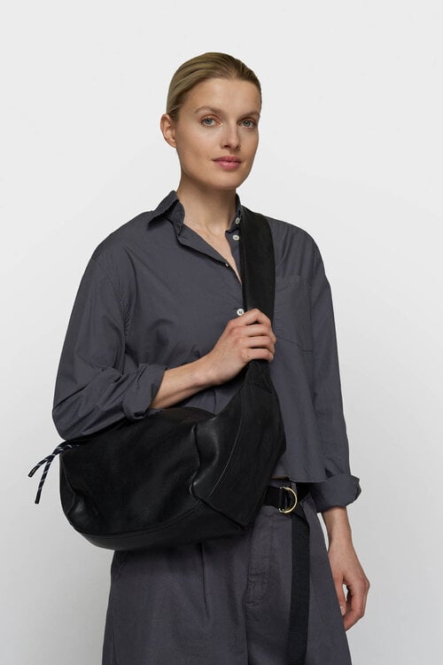 10Days leather banana bag zwart