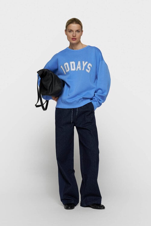 10Days western pants chambray blauw