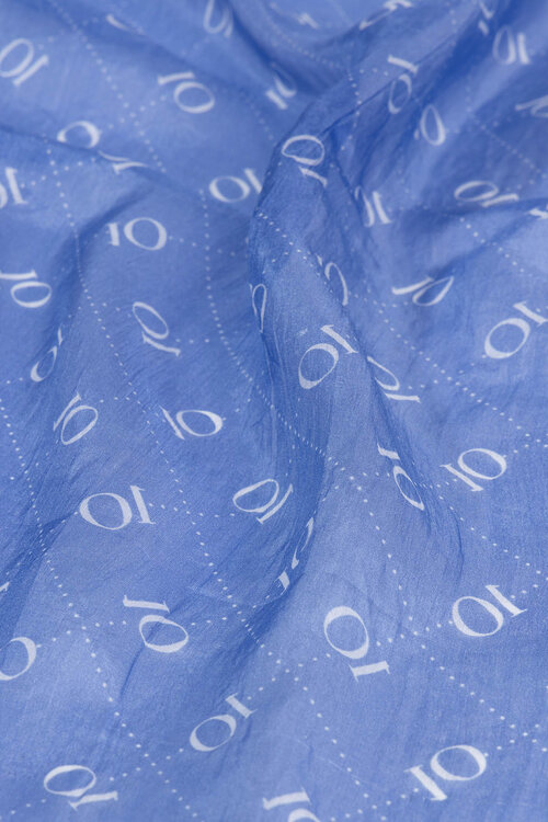 10Days silk scarf monogram blauw