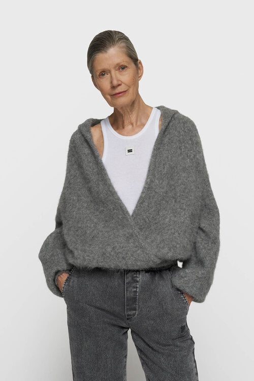 10Days hooded knit sweater grijs