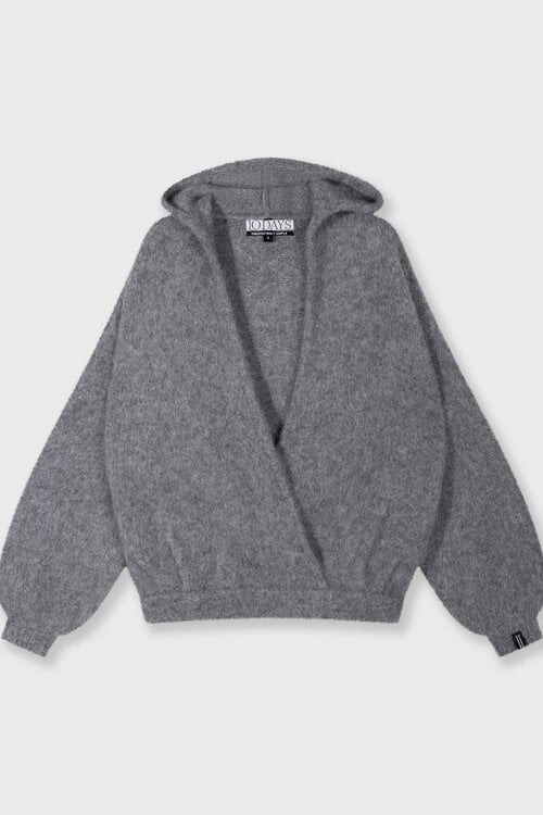 10Days hooded knit sweater grijs