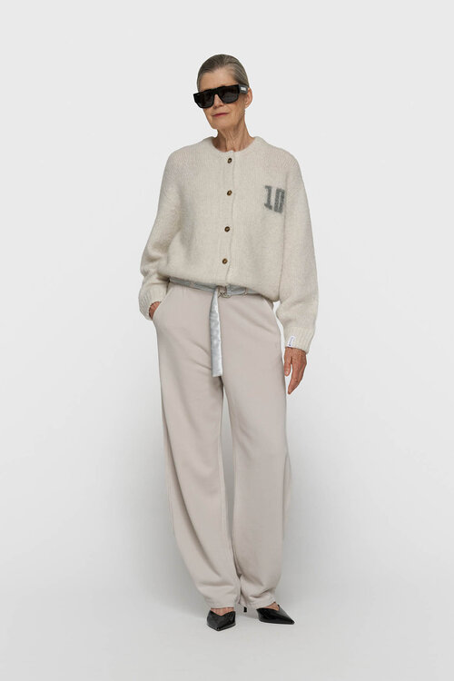 10Days hairy knit cardigan lurex ecru