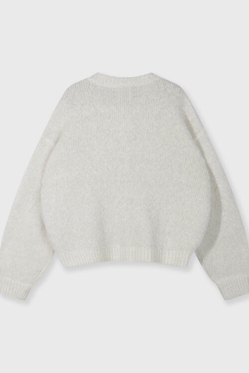 10Days hairy knit cardigan lurex ecru