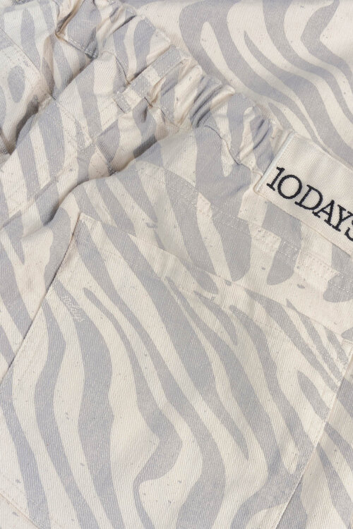 10Days western pants ecru zebra