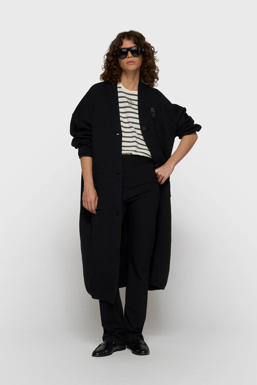 10Days long baseball cardigan zwart