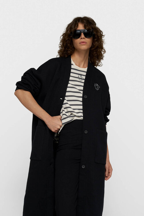 10Days long baseball cardigan zwart
