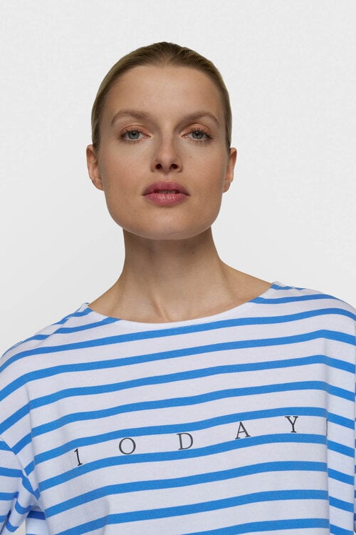10Days boat neck shirt stripes blauw