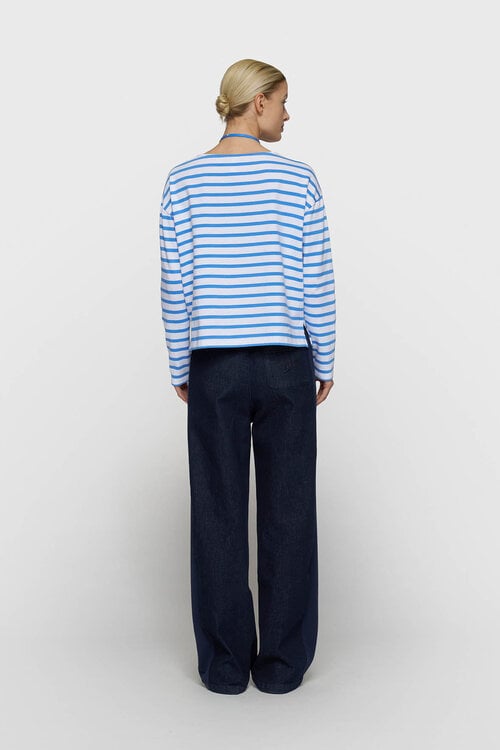 10Days boat neck shirt stripes blauw