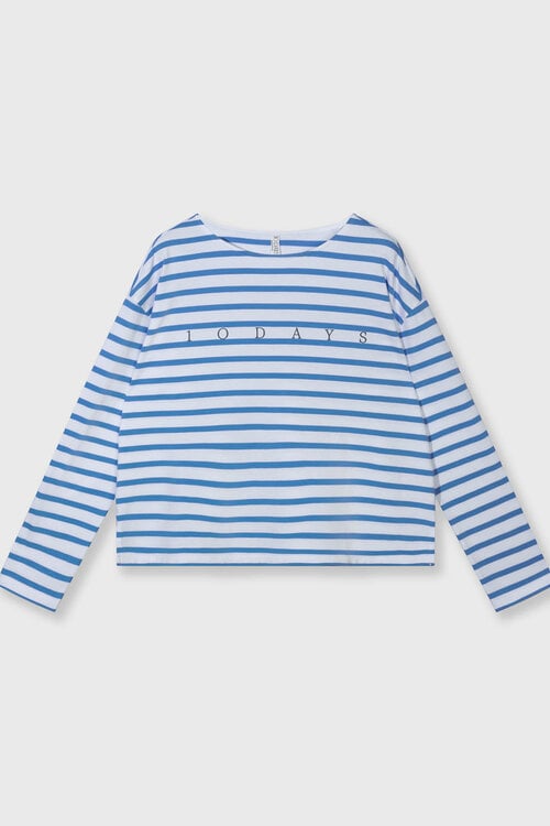 10Days boat neck shirt stripes blauw