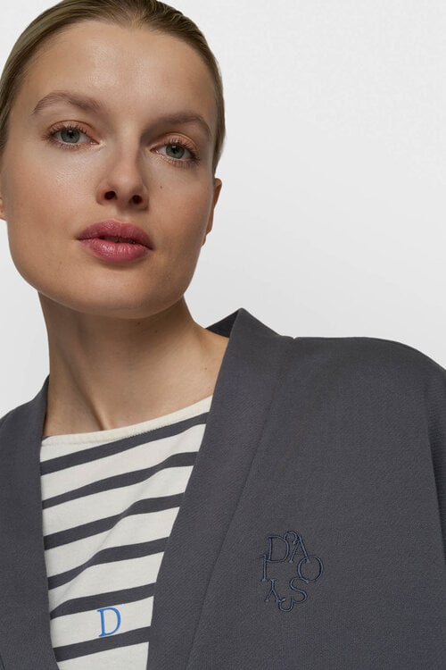 10Days cropped cardigan fleece blauw