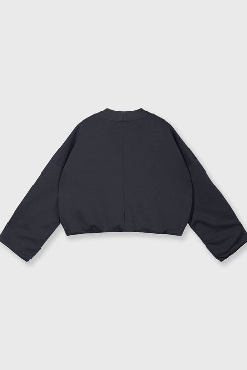 10Days cropped cardigan fleece blauw