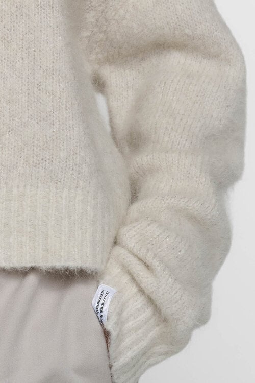 10Days hairy knit sweater lurex ecru