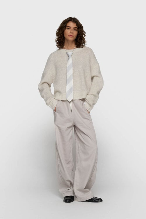 10Days hairy knit sweater lurex ecru