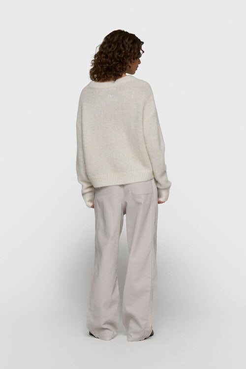 10Days hairy knit sweater lurex ecru