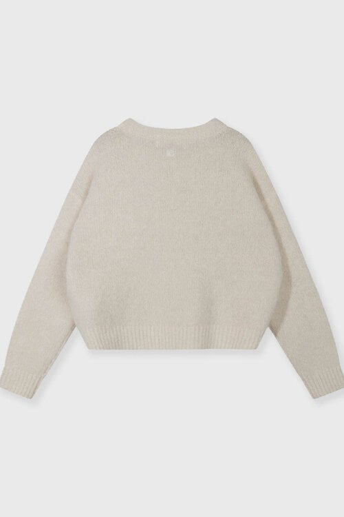 10Days hairy knit sweater lurex ecru