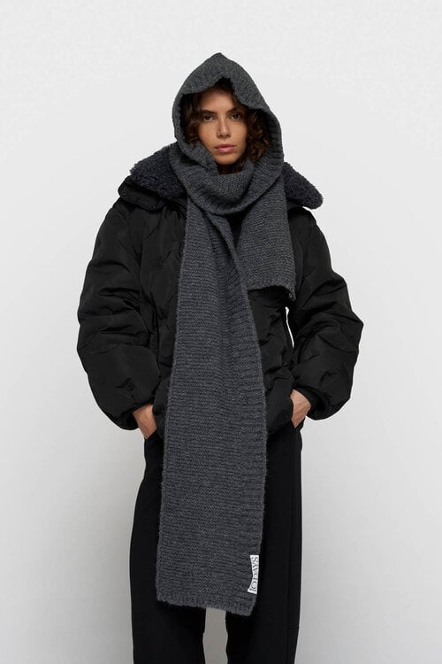 10Days hooded knit scarf grijs