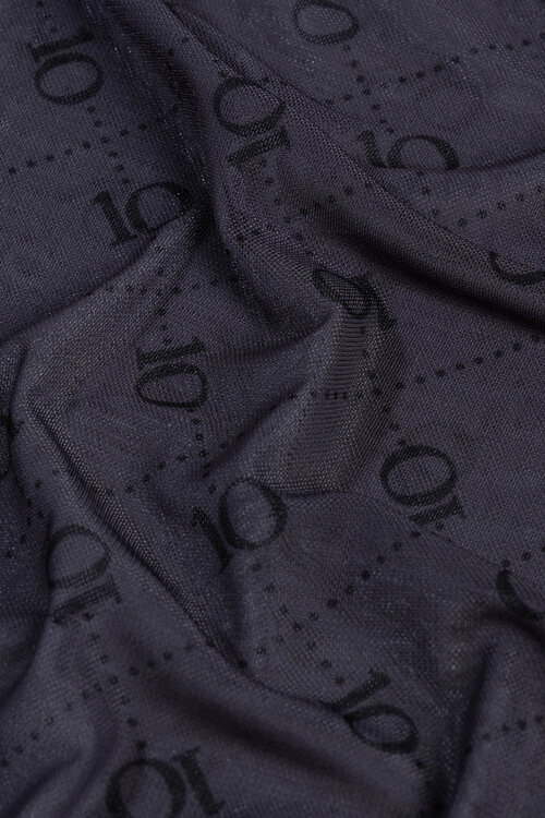 10Days Steel Blue mesh long sleeve monogram