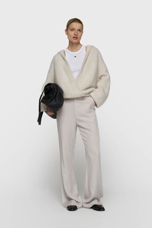 10Days hooded knit sweater lurex ecru