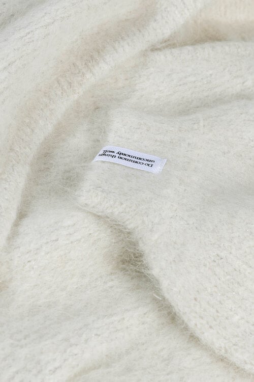 10Days hooded knit sweater lurex ecru