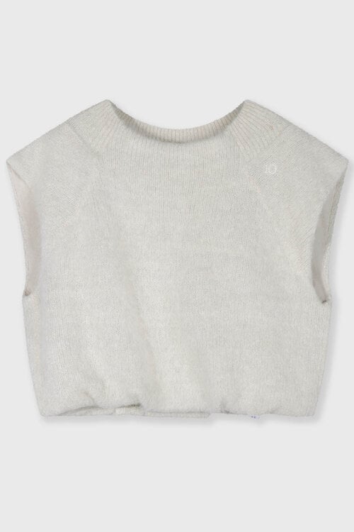 10Days balloon hairy knit top ecru